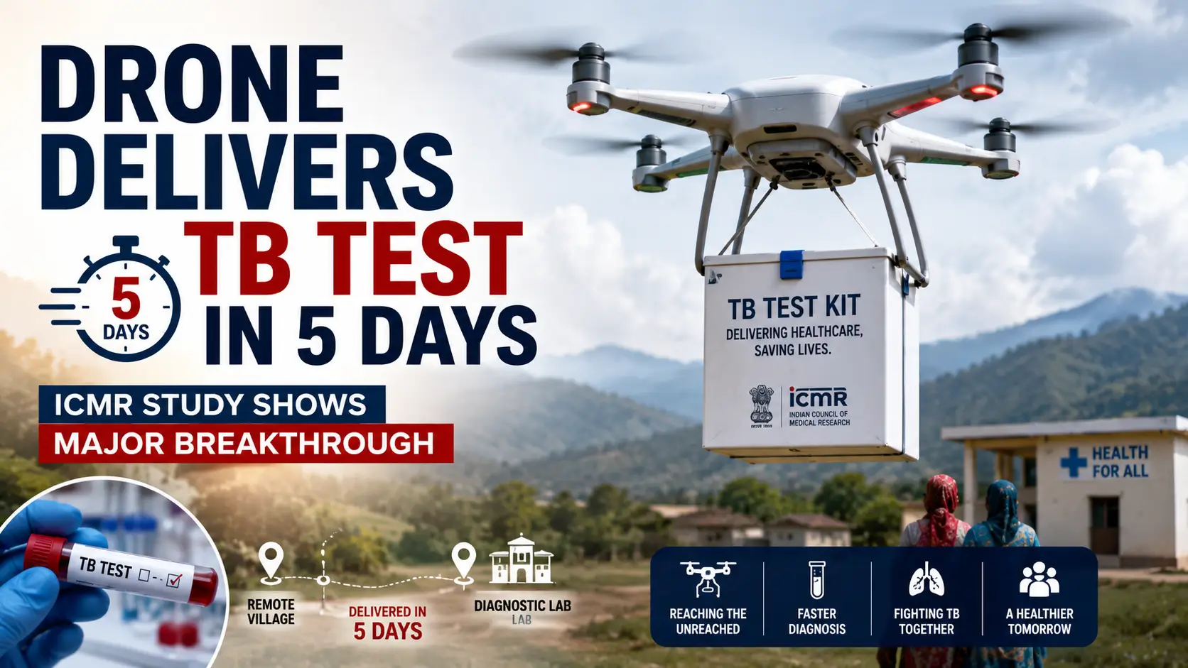 Drone Delivers TB Test in 5 Days: ICMR Study Shows Major Breakthrough
